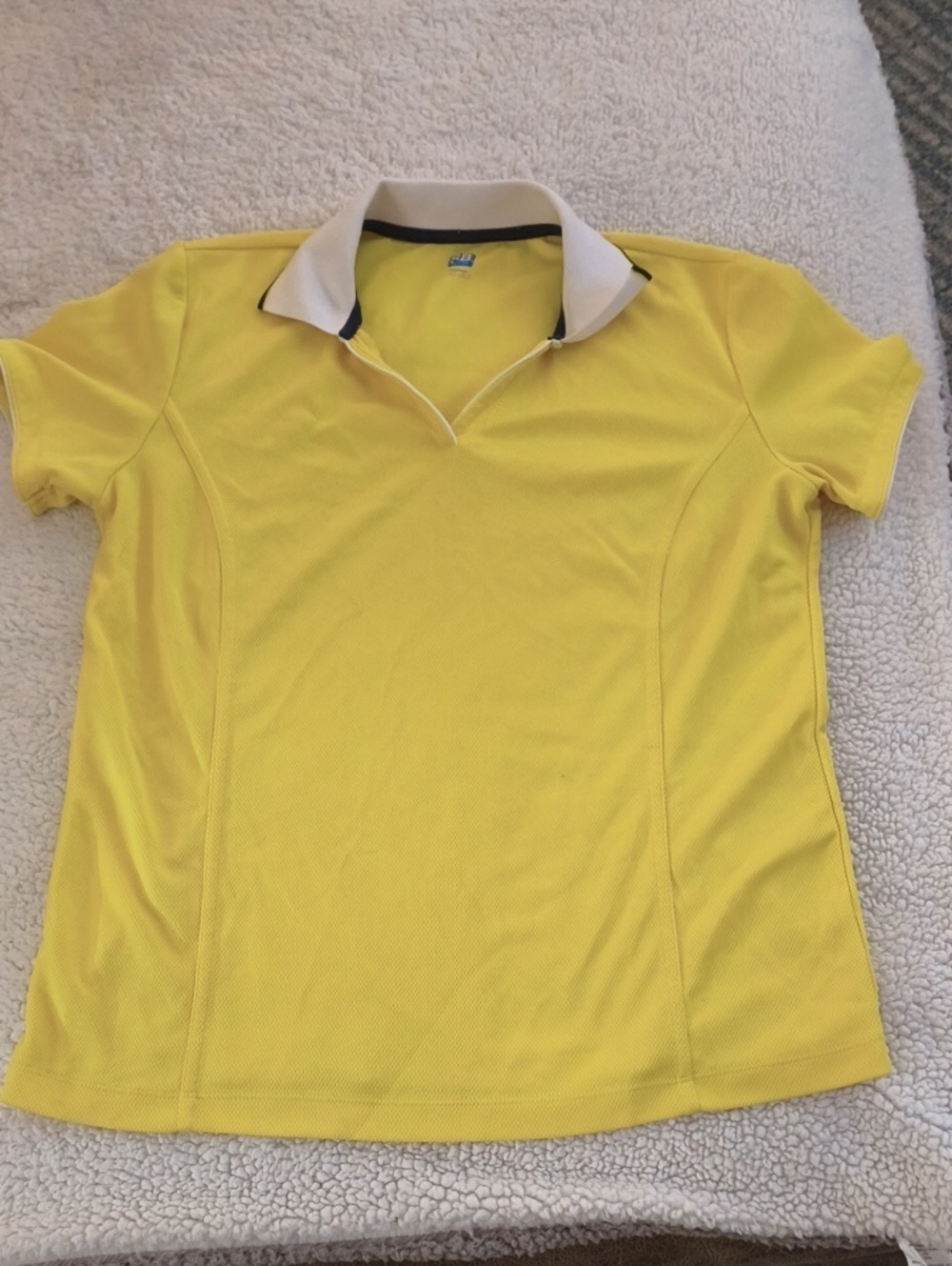 Women's Yellow Performance Polo with Contrast Collar